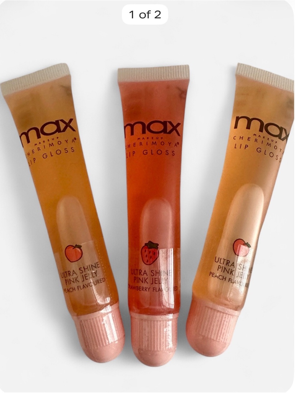 Max Cherimoya Lip Gloss - 2 Peach & 1 Strawberry BN